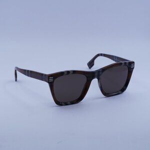 Burberry BE4348 396673 Square Sunglasses Brown Check Frame, Brown Lenses
